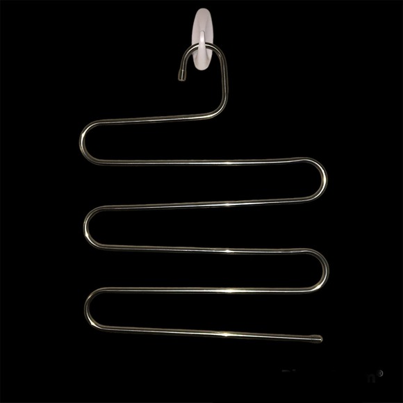 Set of 8 Pants Jeans Hangers Coat Hangers Stainless Steel Silver - Picture 3 of 6